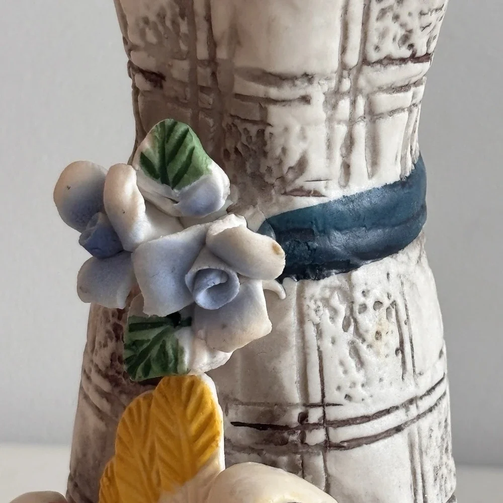 Painted Retro Ceramic Duck Swan Flower Vase Country Core 90s Art Cottagecore